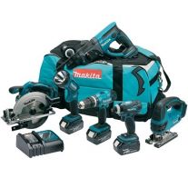 Makita DLX16017T combiset 6-delig - 18V 5,0Ah + tas