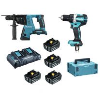 Makita DLX2193PTJ 18V accu boormachine + accu combihamer in Mbox