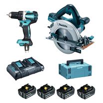 Makita DLX2194PTJ combiset 18V accu boormachine + 36V accu cirkelzaag in Mbox
