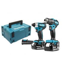 Makita DLX2220JX2 accuboormachine en slagschroevendraaier set 18V 3,0Ah Li-Ion + Mbox opbergkoffer