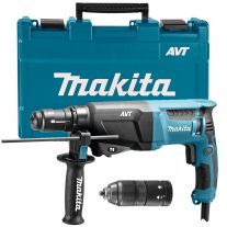 Makita HR2611FT boorhamer SDS plus 800W 2,4J + koffer en boorkop