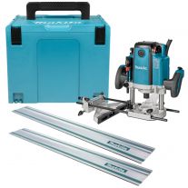 Makita RP2300FCXJ bovenfrees 12 mm met geleiderail + koffer