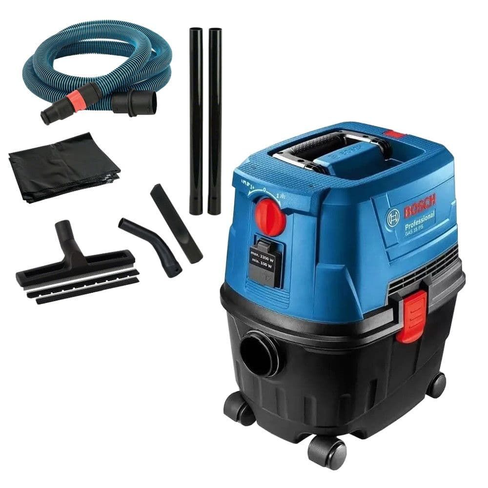 Bosch GAS 15 PS bouwstofzuiger nat droog 1100W 15 liter