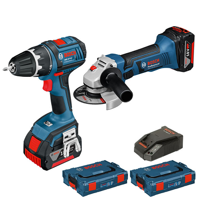 Bosch Blauw GSR 18 V-Li+ GWS 18 V-Li accu boormachine en haakse slijper 