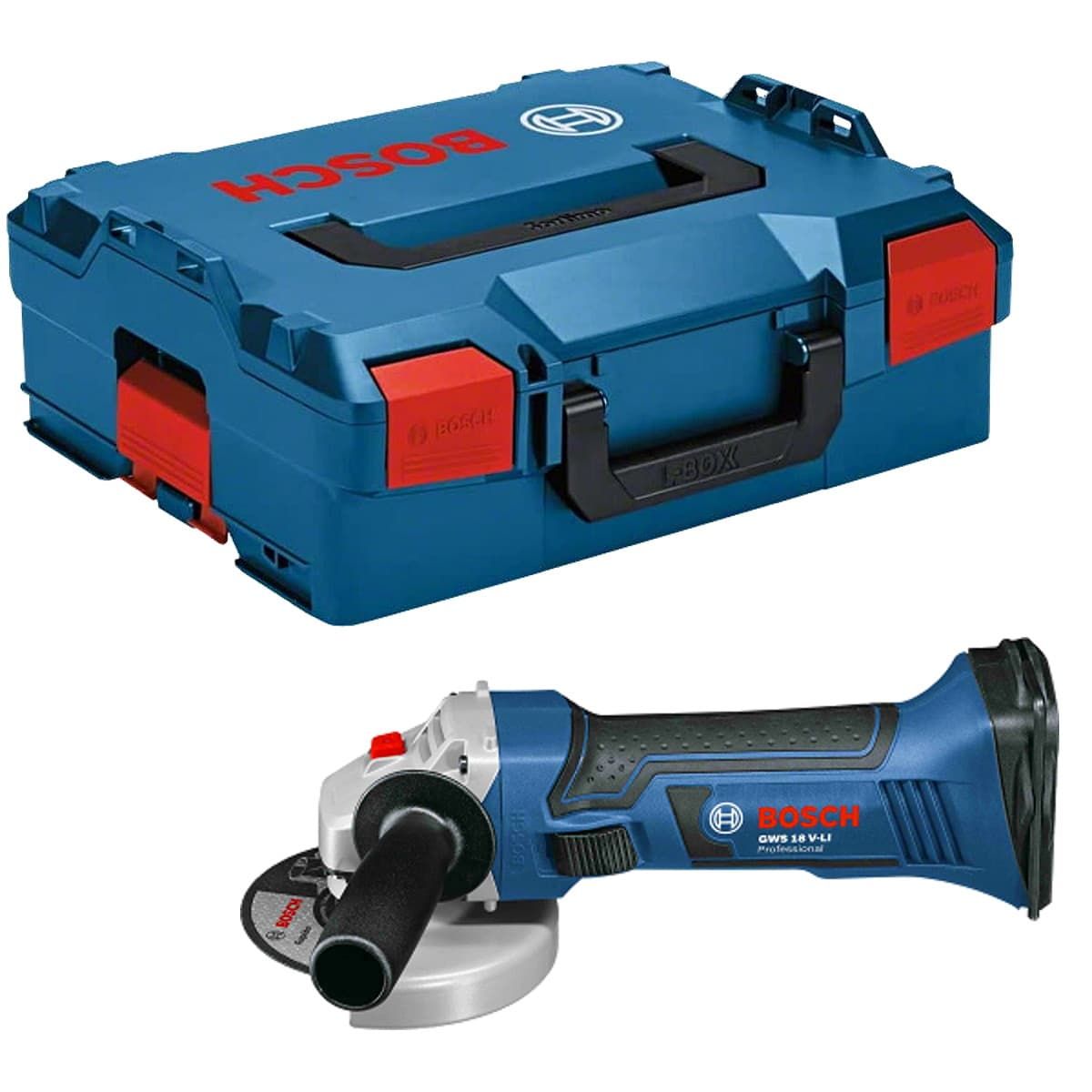 Bosch GWS 18V-LI accu haakse slijper 115 mm body 18V + L-Boxx koffer