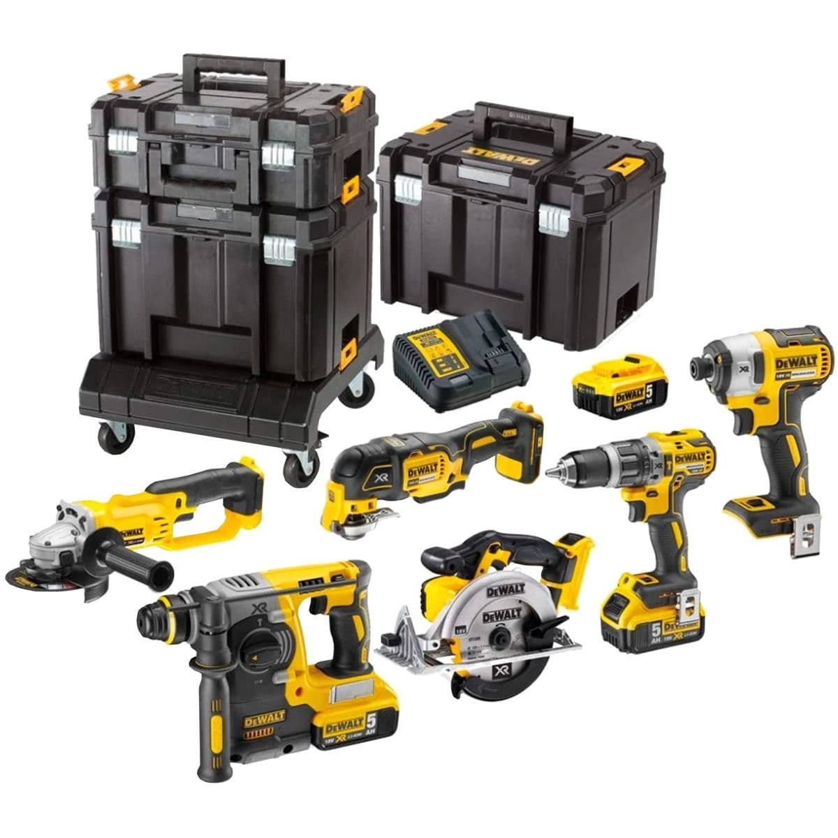 DeWALT DCK654P3T combiset 6-delig - 3x 18V 5,0Ah + TSTAK en carrier
