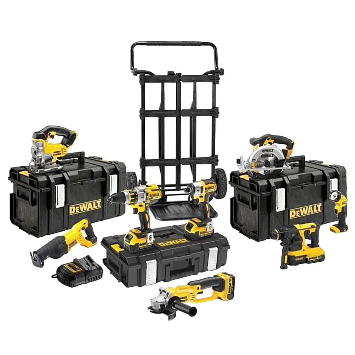 DeWALT DCK891M4 combiset 8-delig - 18V 4,0Ah + koffers en trolley