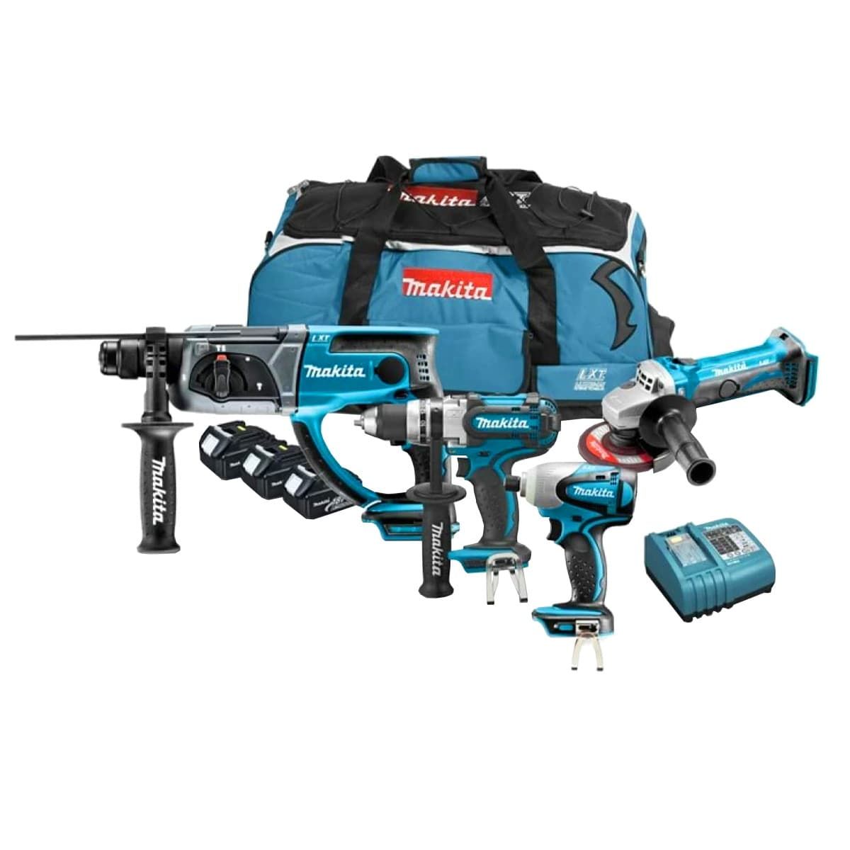Makita DK1866 combiset 4-delig - 3x 18V 3,0Ah + tas
