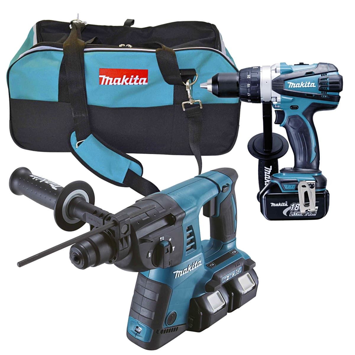 Makita DLX2082M combiset 2-delig - 3x 18V 4,0Ah + tas