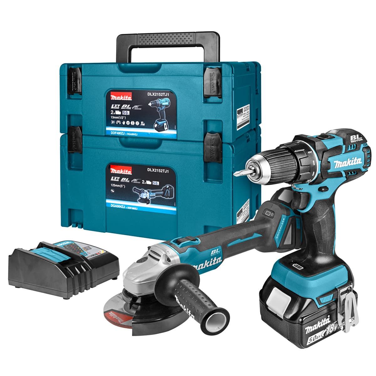 Makita DLX2152TJ1 combiset 2-delig - 18V 5,0Ah + Mbox