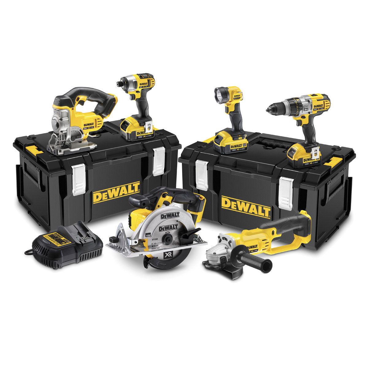 DeWALT DCK692M3 combiset 6-delig - 3x 18V 4,0Ah + ToughSystem koffers