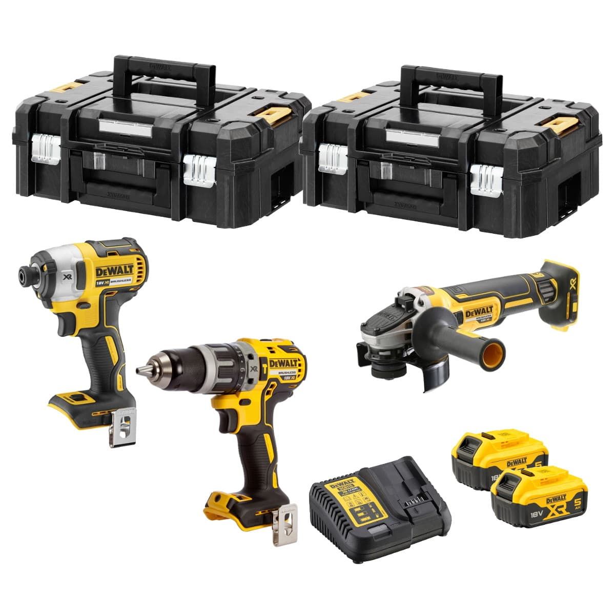 DeWALT DCK384P2T combiset 3-delig 18V 5,0Ah + TSTAK