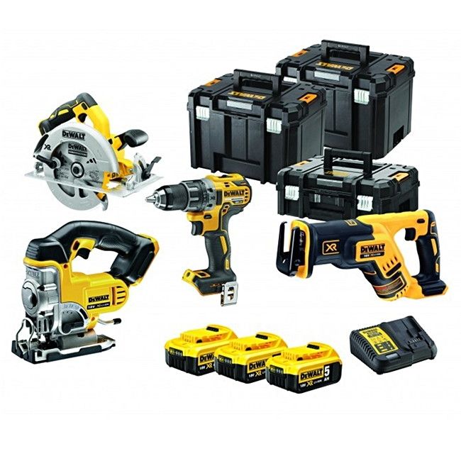 DeWALT DCK421P3T combiset 4-delig - 3x 18V 5,0Ah + TSTAK koffers