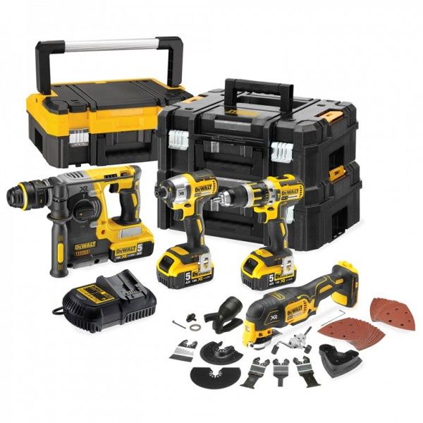 DeWALT DCK452P3T combiset 4-delig - 3x 18V 5,0Ah + TSTAK koffers