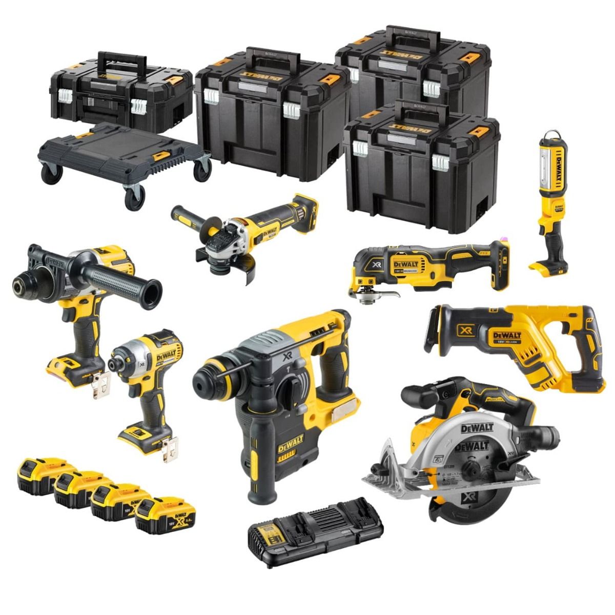 DeWALT DCK853P4T combiset 8-delig 18V 5,0Ah + TSTAK