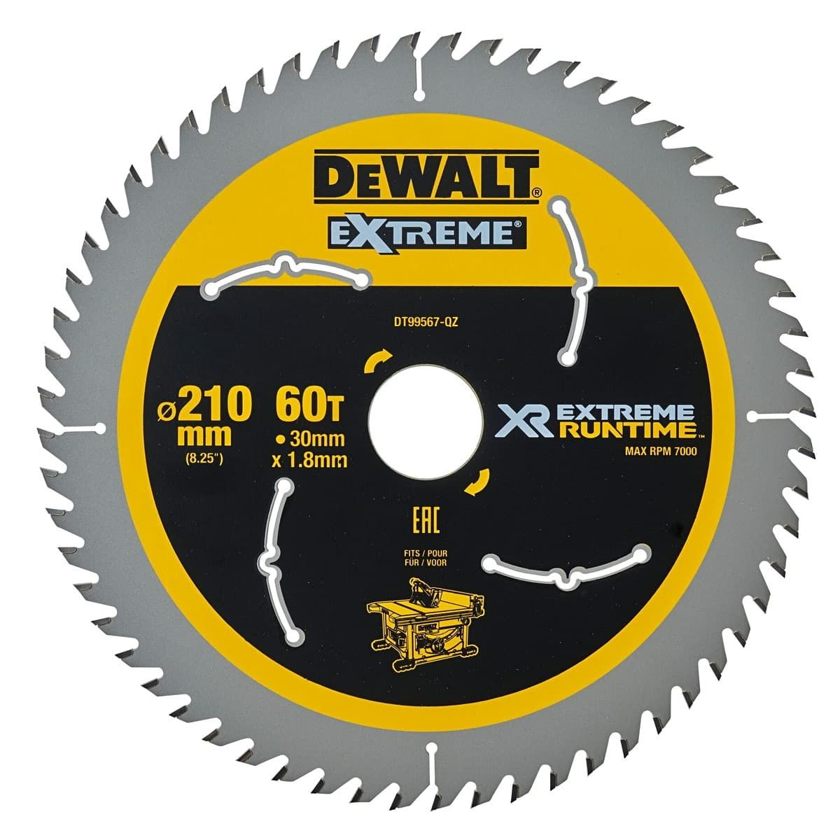 DeWALT DT99567 XR cirkelzaagblad 210 x 30 mm 60T