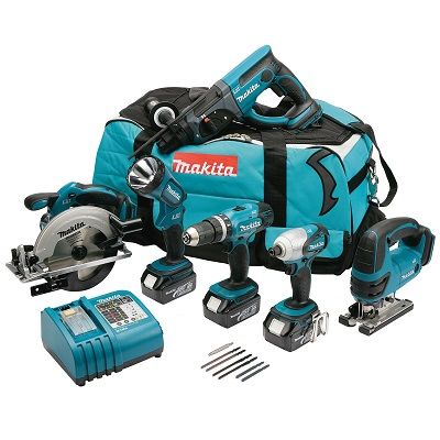 Makita DK1829 combiset 6-delig - 18V 3,0Ah + tas