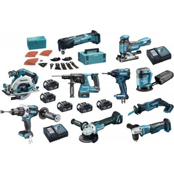 Makita DLX1006TJX1 combiset 10-delig - 18V 5,0Ah + Mbox koffers