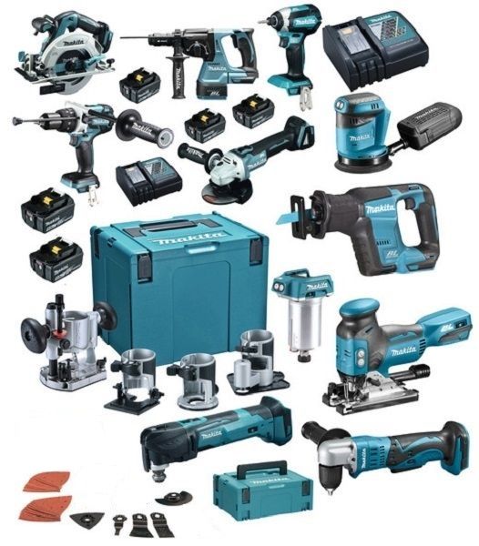 Makita DLX1102TJ1 combiset 11-delig 18V 5,0Ah en tassen