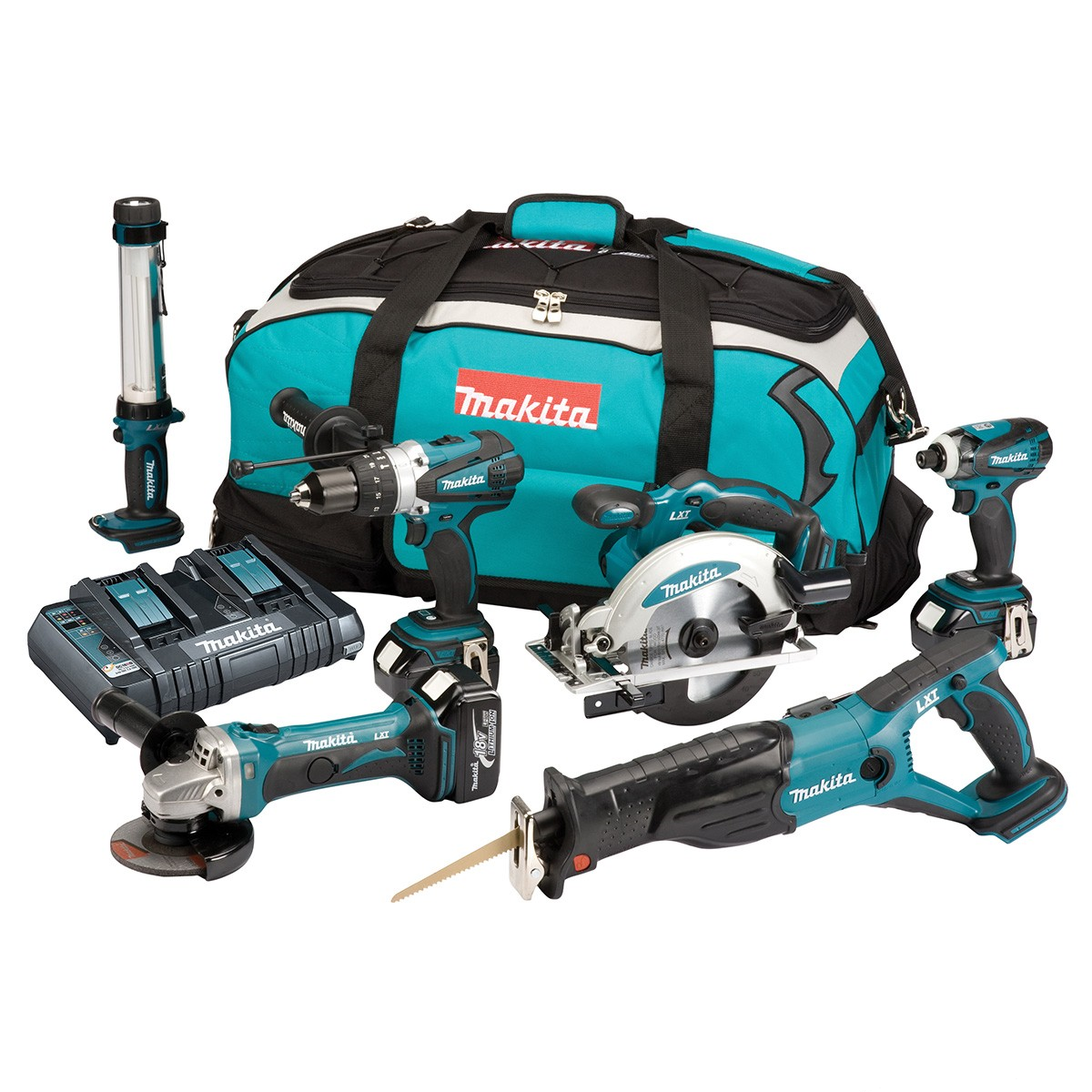 Makita DLX6000PM combiset 6-delig - 18V 4,0Ah + tas