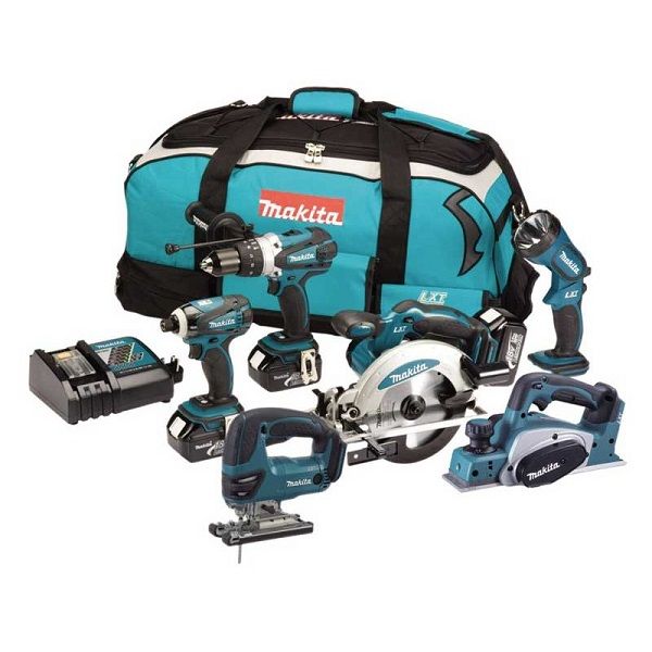 Makita DLX6001 combiset 6-delig - 18V 3,0Ah + tas