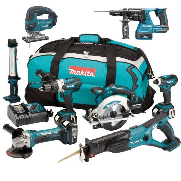 Makita DLX6400M combiset 8-delig - 18V 4,0Ah + tas