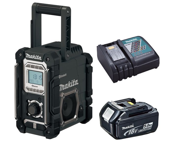 Makita DMR106B bouwradio FM bluetooth USB + 18V 4,0Ah accu