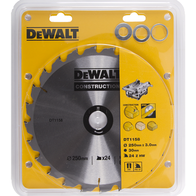 DeWALT DT1158 cirkelzaagblad zaagblad 250mm 24T 