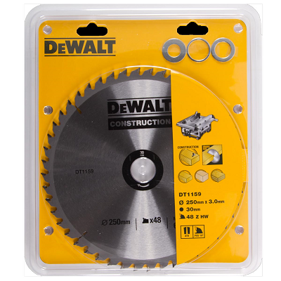 DeWALT DT1159 cirkelzaagblad zaagblad 250mm 48T