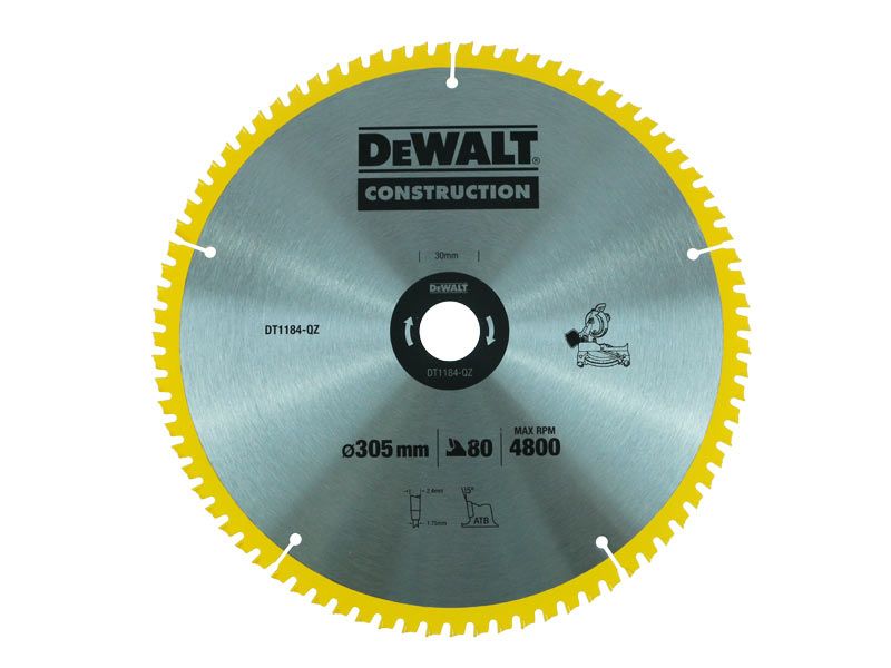 DeWALT DT1184 zaagblad 305mm 80 tands 