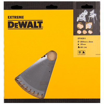 DeWALT DT4351 cirkelzaagblad zaagblad 250mm 60T 