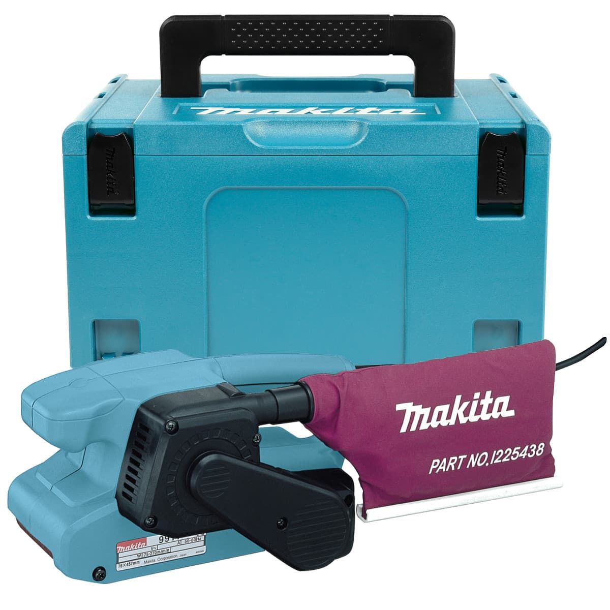 Makita 9911J bandschuurmachine 76 mm 650W + MBox