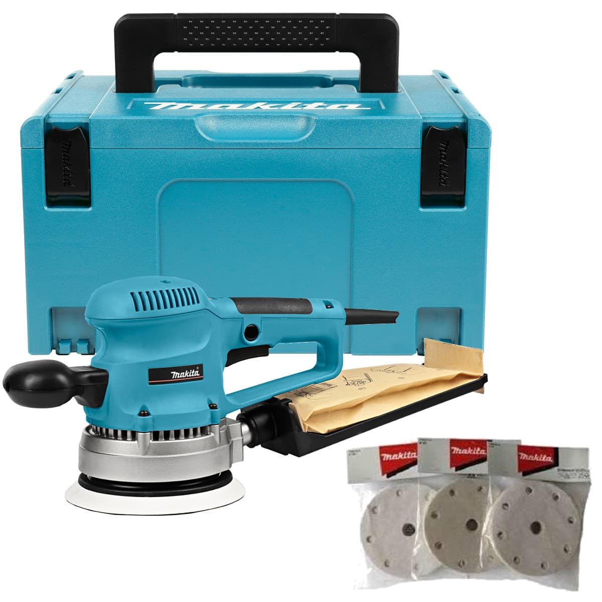 Makita BO6030JX excentrische schuurmachine 310W 150 mm + Mbox