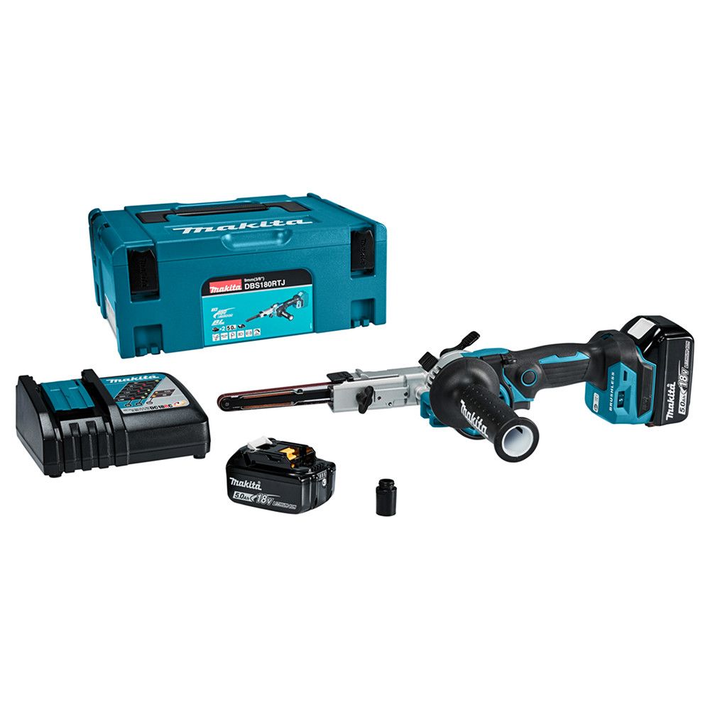Makita DBS180RTJ accu stripschuurmachine 18V 5,0Ah + Mbox koffer