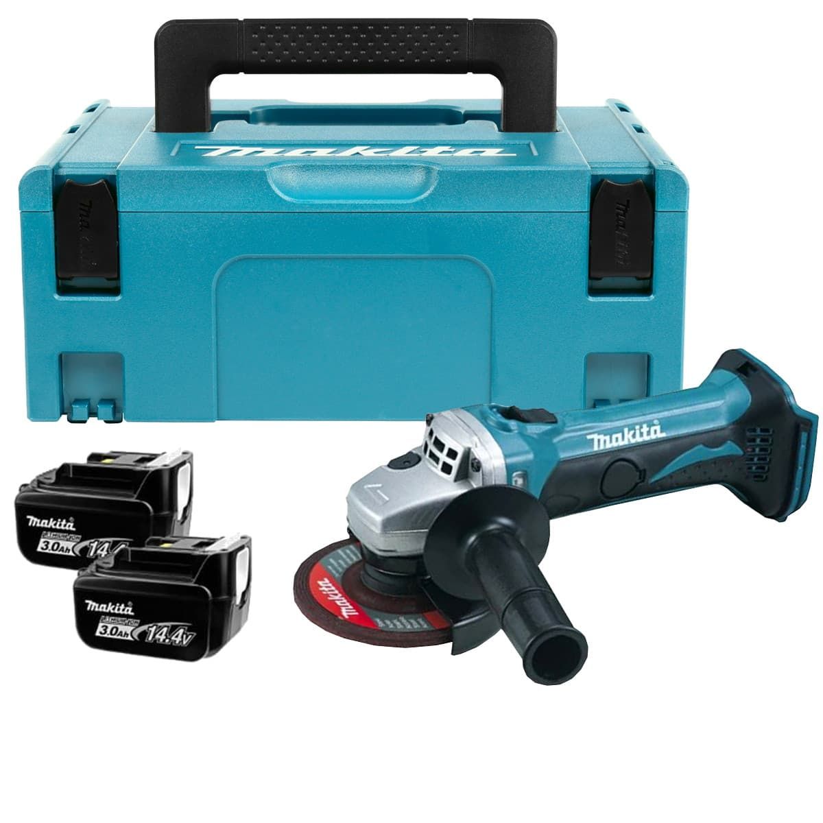 Makita DGA450RFX accu haakse slijper 115 mm 14,4V 3,0Ah + Mbox