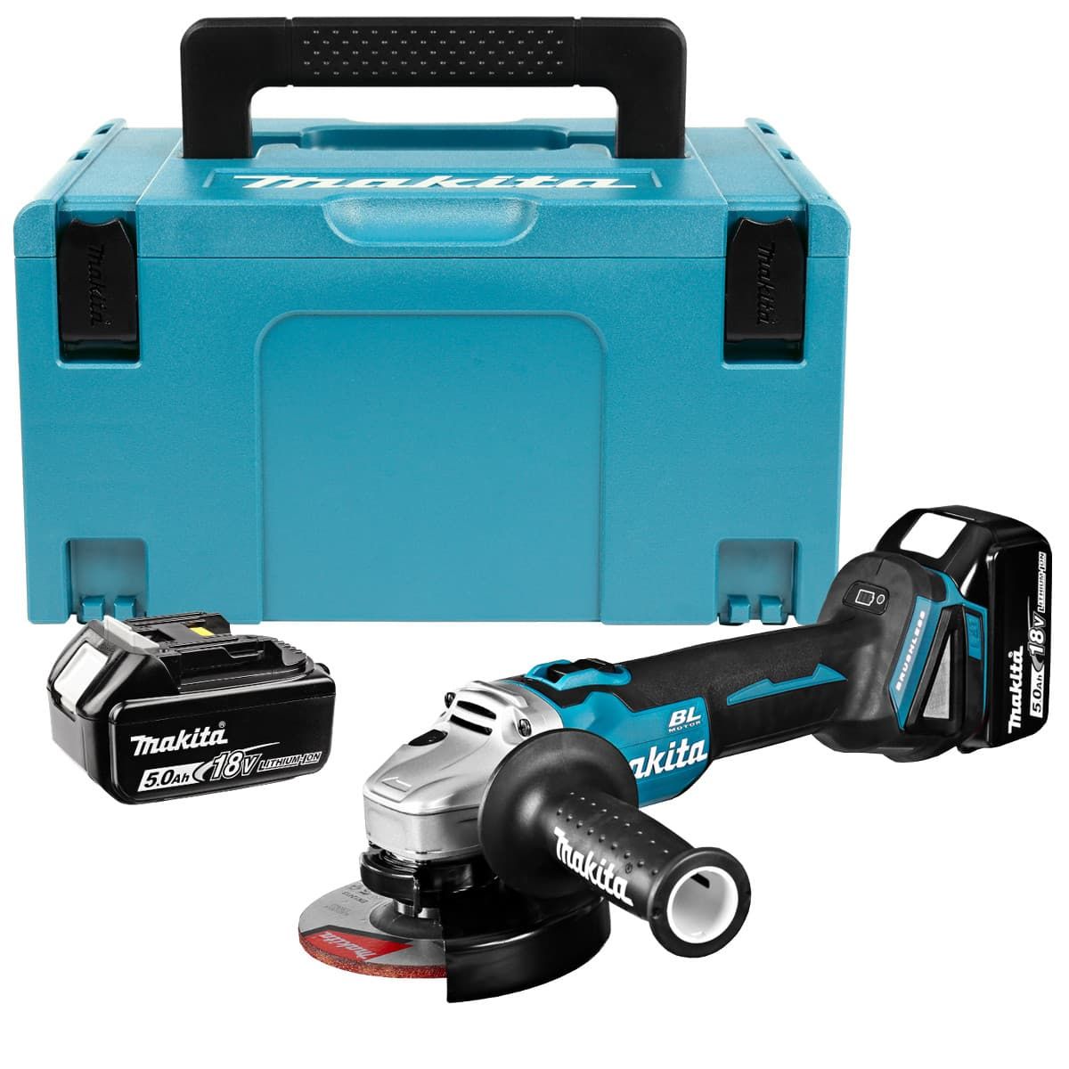 Makita DGA504RTJ accu haakse slijper 125 mm 18V 5,0Ah + Mbox