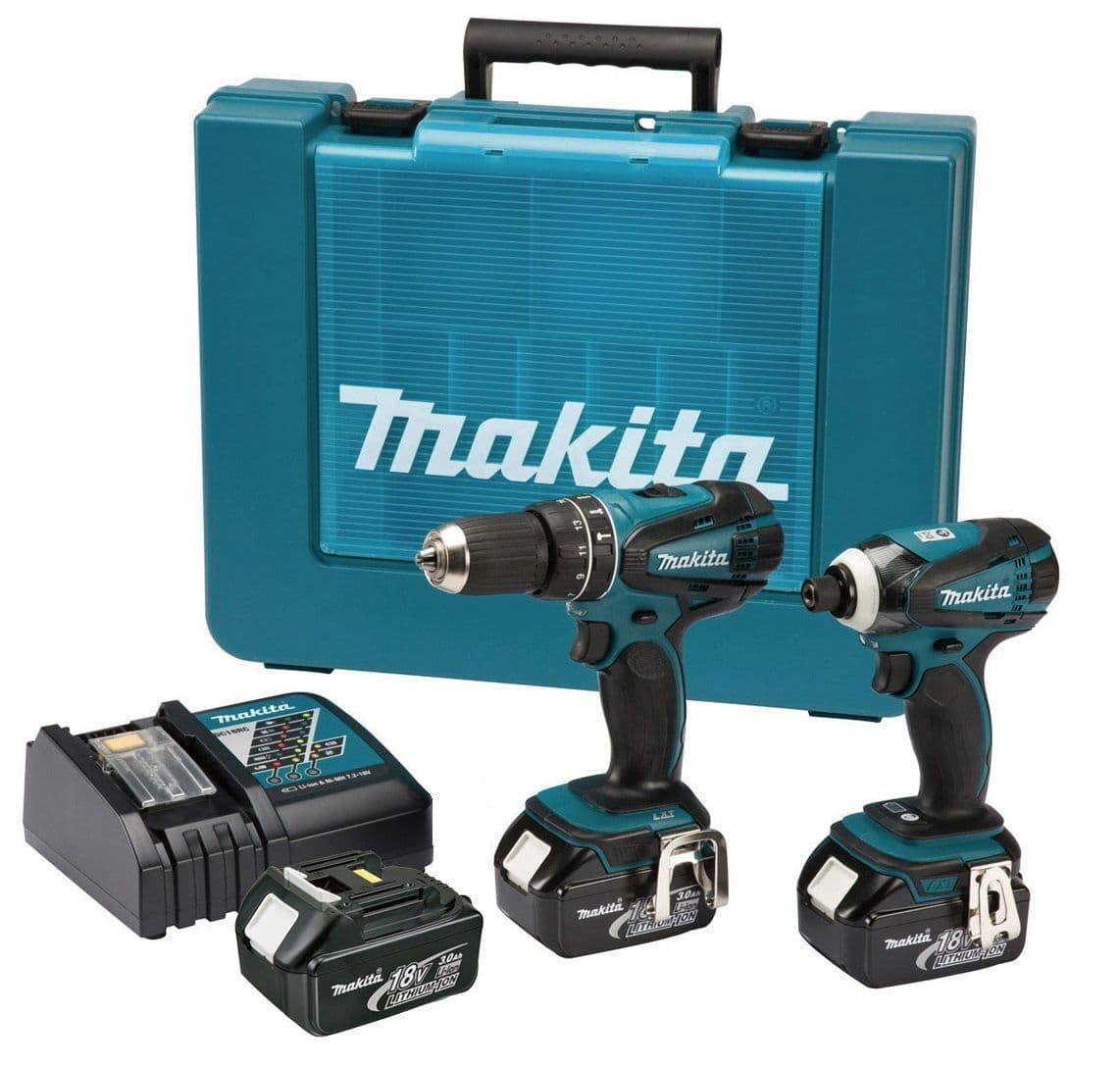 Makita DLX2012X1 set accuklopboor en slagschroevendraaier - 3x 18V 3,0Ah + koffer
