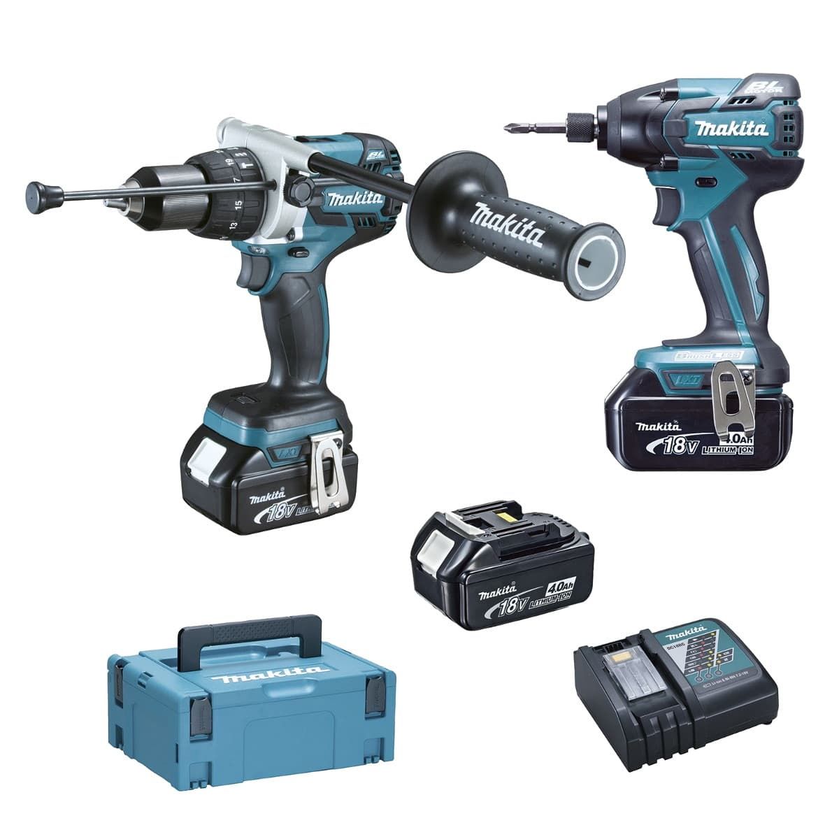 Makita DLX2040MJ1 combiset 3x 18V 4,0Ah in MBox