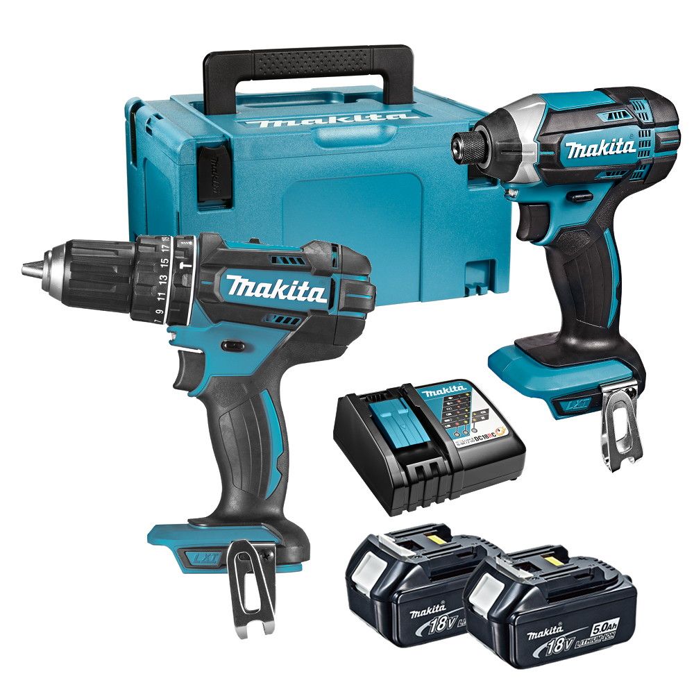 Makita DLX2131TX set klopboor en slagschroevendraaier - 18V 5,0Ah + Mbox