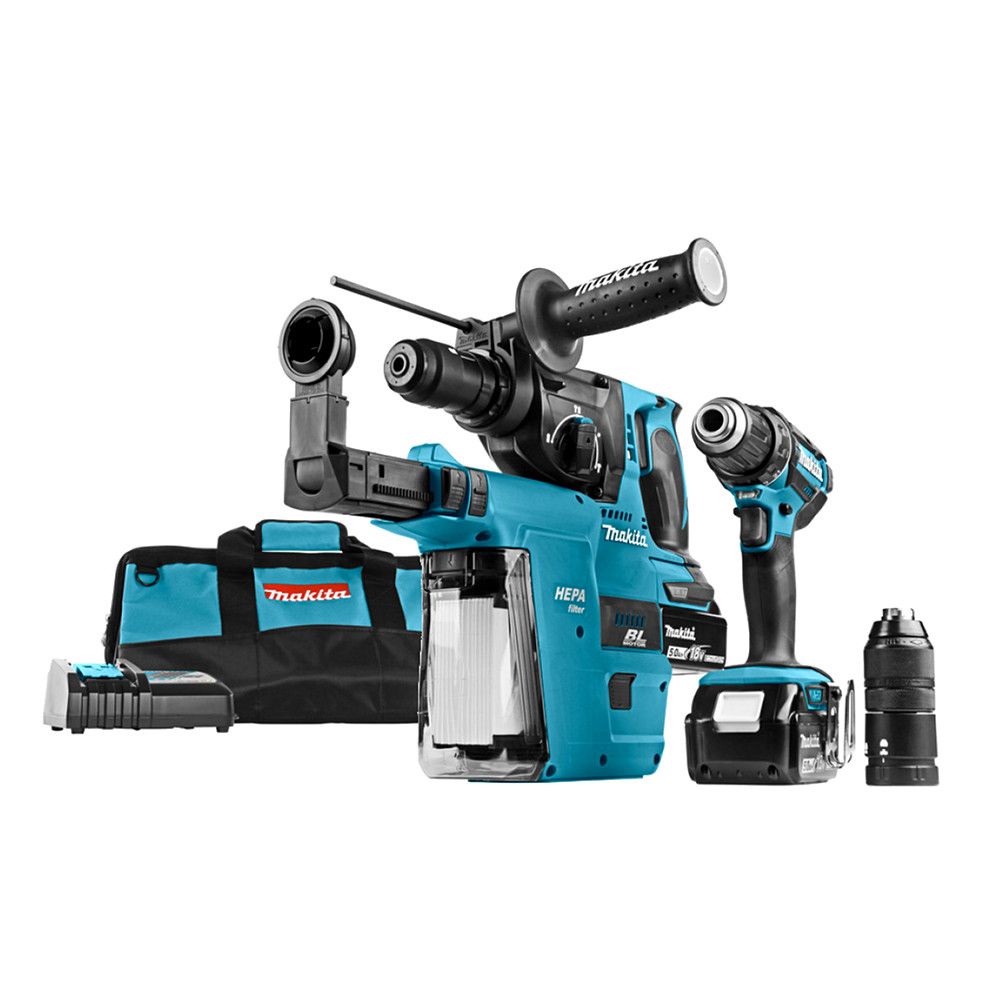 Makita DLX2168TV set combihamer en accuboor - 18V 5,0Ah + tas