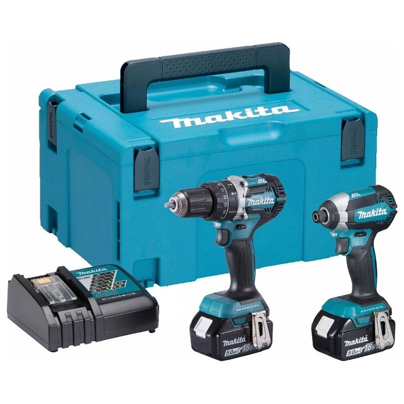 Makita DLX2180TJ combiset met accu klopboormachine en slagschroevendraaier in Mbox