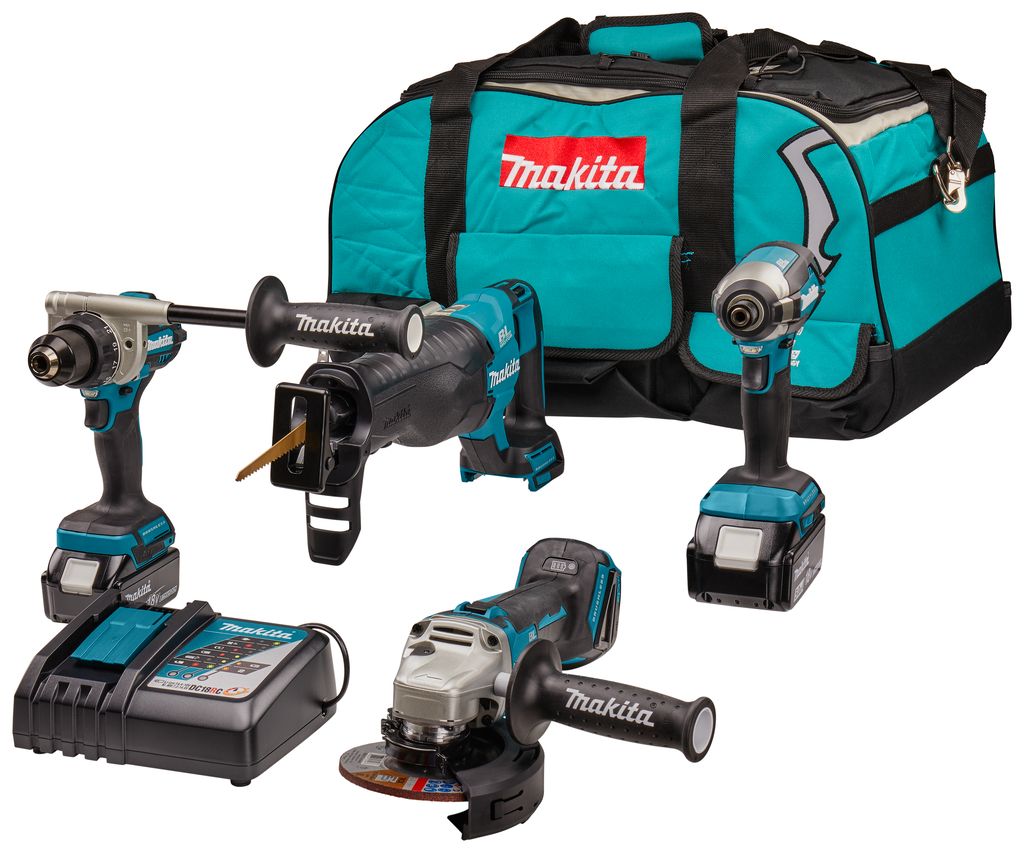 Makita DLX4157TX1 combiset 4-delig - 2x 18V 5,0Ah