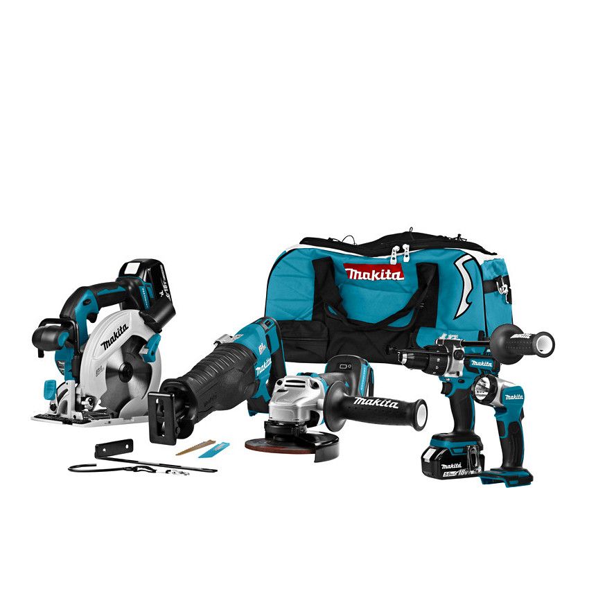 Makita DLX5034T combiset 5-delig - 18V 5,0Ah + tas