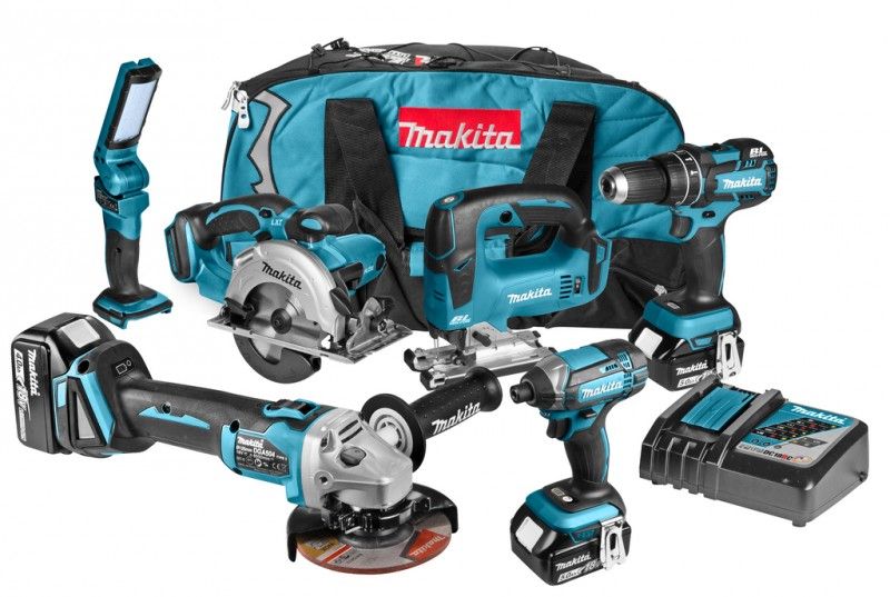 Makita DLX6042T combiset 6-delig - 18V 5,0Ah + tas