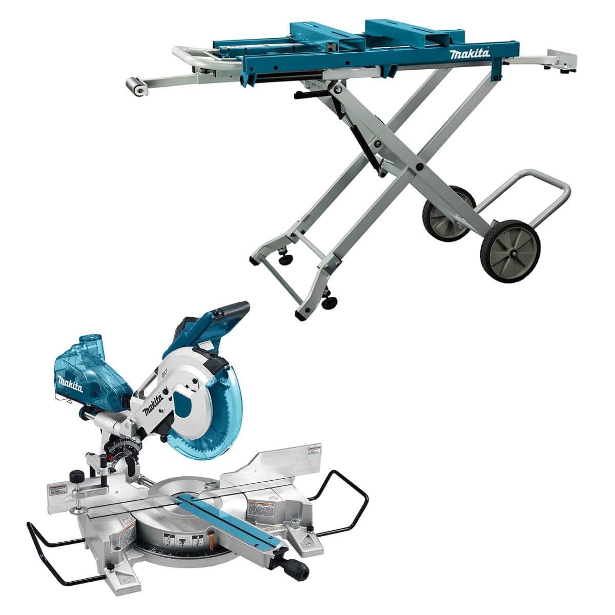 Makita LS1016LB afkortzaag 260 mm 1510W + WST05 onderstel en cycloon stofbak